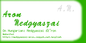 aron medgyaszai business card